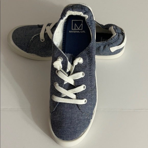 Material Girl Shoes - Material Girl Size 7 Denim Wash Gym Shoes